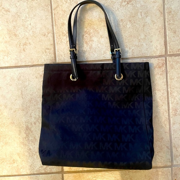 Like New Michael Kors Black Monogram Tote Bag - Picture 2 of 5